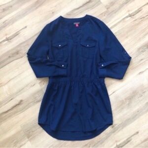 Vince Camuto Navy Midi Dress